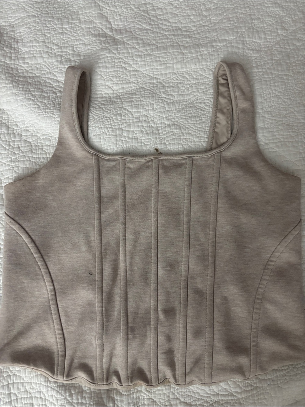 Express Taupe Square-Neck Crop Tank